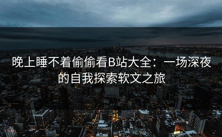 晚上睡不着偷偷看B站大全:一场深夜的自我探索软文之旅 晚上睡不着偷偷看B站大全:一场深夜的自我探索软文之旅