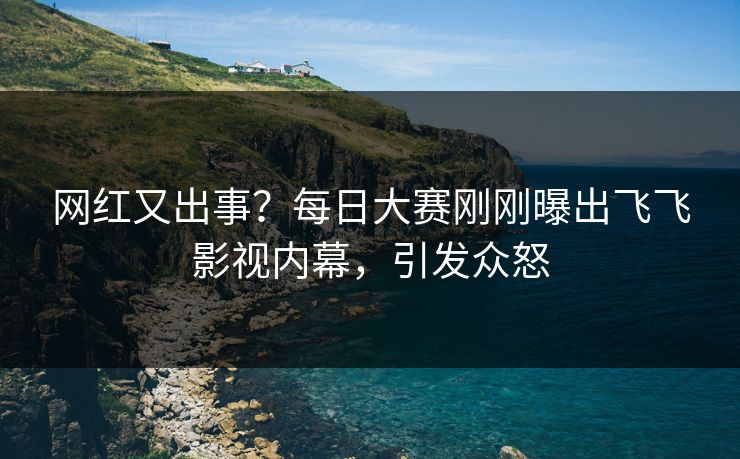 网红又出事？每日大赛刚刚曝出飞飞影视内幕，引发众怒
