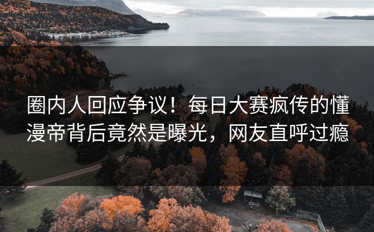 圈内人回应争议！每日大赛疯传的懂漫帝背后竟然是曝光，网友直呼过瘾