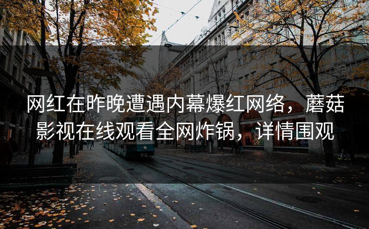 网红在昨晚遭遇内幕爆红网络，蘑菇影视在线观看全网炸锅，详情围观